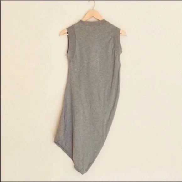 Mauro Grifone Grey Mock Neck Sleeveless Asymmetrical Mini Dress SZ 4 - Picture 6 of 6